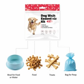 pH Advantage Pet Travel Essentials – Single Pack with Dog Treat, Food, Bowl & Poop Bag – Lightweight Grab-and-Go Kit for Walks, Parks, Car Rides & Everyday Use (Red)