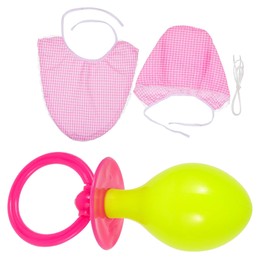Garneck 3-Piece Funny Baby Costume for Adults in Pink - Includes Giant Dummy - Bib and Hat - Ideal Costume for Men and Women Perfect for Parties and, pink