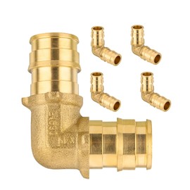 GUOFIS 1Inch PEX-A Expansion Fittings,F1960 Pex-a Brass Elbow,PEX Expansion Fittings Elbow For Pex A Tubing（5 PACK)