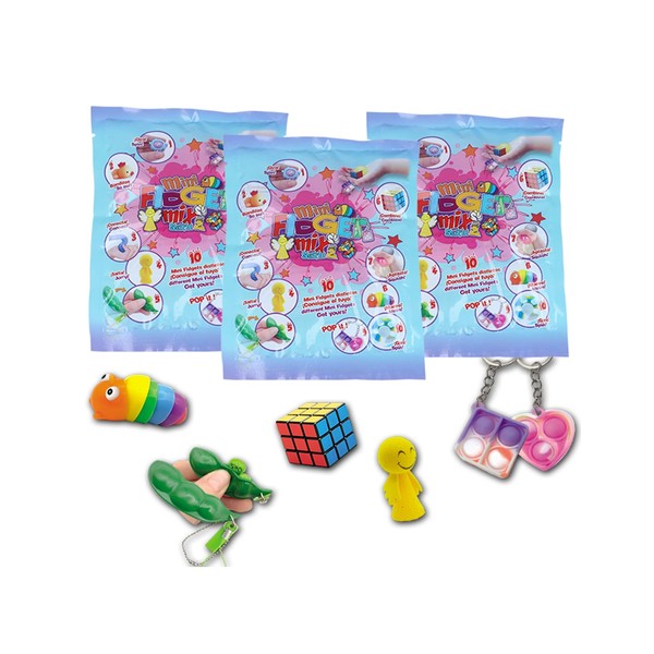 3 x Fidget Mix Party Bag toys / Flowpack. (