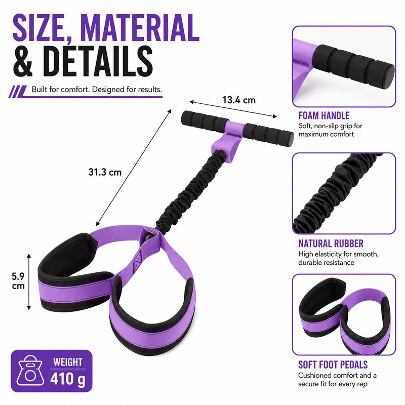 Pedal Resistance Band with Handles for Full-Body Home Workout –