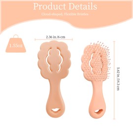 Cloud-Shaped Soft Bristle Puppy Brush - Hollow Back Design for Easy Grooming - Ideal for Yorkie, Shih Tzu, Maltese Maltipoo Pomeranian- Puppy Essentials, Pet Hair Removal Essentials (Pink)