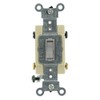 Leviton 54504-2GY 15-Amp, 120/277-Volt, Toggle Framed 4-Way AC Quiet Switch, Commercial Grade, Grounding, Gray