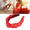 Rhinestone Embellished Knotted Headband Heart Decoration Knotted Jeweled Headband for