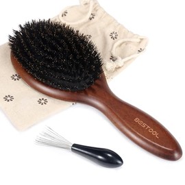 BESTOOL Cepillo de pelo, cepillos de cerdas de jabalí para mujeres, hombres y niños, cepillo de cerdas de jabalí para suavizar el cabello, cepillo dia