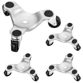 AMGSH 4 Pack 6-Inch Steel Tri-Dolly, 200 lbs Load Capacity Mover's Dolly, 3-Wheel Moving Casters for Easy Moving Cabinet Furniture and Appliances