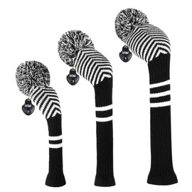 Scott Edward Knitted Pom Pom Golf Headwear Set for Driver Wood, Fairway and Utilities, Driver Headcases, Wooden Headcases, Other Club Headcovers