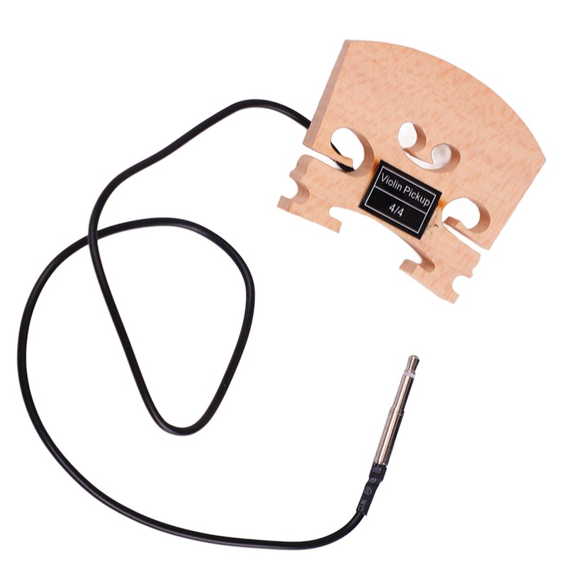 Wooden 4/4 Violin Bridge with Internally Mounted Piezo Pickup High