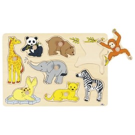 Goki 57906 Wild Baby Animals, Lift-Out Puzzle, Mixed