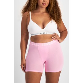 Bonds Women's Mid-Length Icons Boxer Brief Underwear with Cotton For Women, 3-Pack