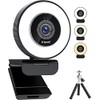 Spedal 4K Webcam with Ring Light, Built-in Privacy Cover and