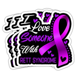 TODOLIA I Love Someone with Rett Syndrome Sticker RTT Rett Syndrome Awareness Sticker Purple Ribbon Gift Decoration Graphic Helmet Bumper