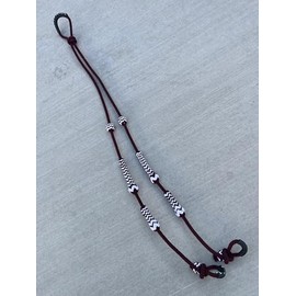EL CHARRO Western Saddle Horse Reins with Rawhide, Riendas Charras Mexican Horse Reins (Burgundy)