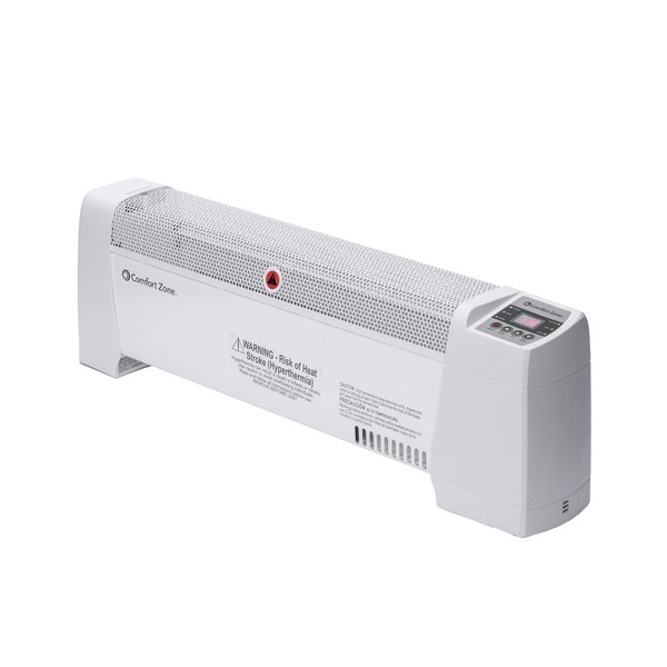 Comfort Zone Baseboard Space Heater with Digital Thermostat, Electric, Dent-Proof