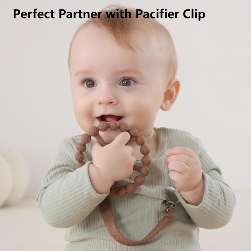 3 Pack Ring Teether, Silicone Teething Ring Toys for Babies