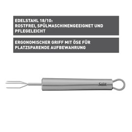 Silit Classic Line Soup Ladle 30 cm, Sauce or Ladle, Ladle with Plastic Monkey, Polished Stainless Steel, Heat-Resistant, Ideal for Coated Pots