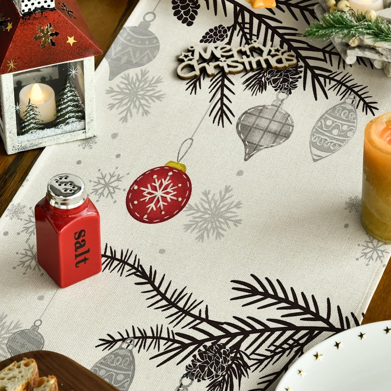 Artoid Mode Red Trees Christmas Decoration Christmas Table Runner Winter