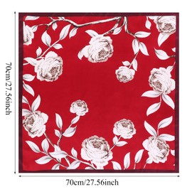 Wanmu Head Scarf for Women, Satin Neck Scarf, Hair Scarf, Printed Square Scarf Bandanas for Women (red)