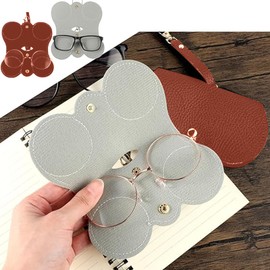 3PCS Soft PU Sunglasses Bag,Glasses Case with Lanyard,Anti-Scratch Glasses Pouch,Slim Sunglasses Storage Holder, Sunglasses Pouch with Belt Clip for Women Men(Brown/Grey/Khaki)
