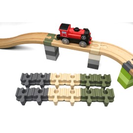 missing piece - Duplo Adaptor for Wooden Railways (Pack of 12) (Neutral Tones)