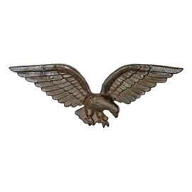 Ebros Gift 21" Long Cast Iron Patriotic American Bald Eagle with Open Wings Wall Decor Plaque Figurine Indepence Memorial Day Home Accent