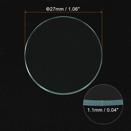 sourcing map 6-Pack Watch Crystal Lens Glass 27mm Dia. Round Flat Mineral Replacement Parts for Watchmaker Repair