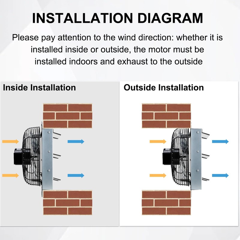 Criditpid 7 Inch Wall Mounted Shutter Exhaust Fan with ON/OFF