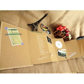 Stretchable Folding DIY Photo Album 11 x 8 inches Large Size A4 Notebook Hardcover Kraft Paper Scrapbook Anniversary Sketchbook Wedding Guest Book Birthday Valentine Gift Student Graduation Albums