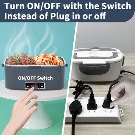 Electric Heated Lunch Box - 100W 3-IN-1 Fast Heating Lunch Boxes Portable for Adults with 2 Pack Containers (Single & Compartment) , Leak-Proof Compartment Lid for Car Truck Office (3 Times Faster)