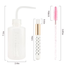 53PCS Lash Shampoo Brush Sets With 50pcs Disposable Mascara Wands Spoolie Brush,2pcs Nose Blackhead Facial Cleaning Brush and 1pcs 250ML Plastic Lash Wash Bottle for Eyelash Extension Supplies