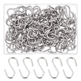 PH PandaHall 100 Pack 304 Stainless Steel S Shaped Hooks Hanging Hooks Hangers for Bathroom, Bedroom, Office and Kitchen