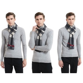 LanHong Men Winter Cashmere Scarf Wool Soft Warm Knitted Casual Scarves for Men