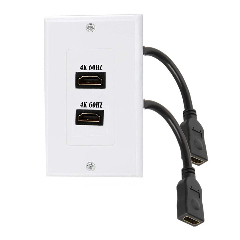 2 Ports HD Multimedia Interface 2.0 Wall Plate 4K 60Hz