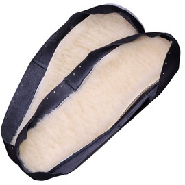 Langlauf Schuhbedarf Slipper soles with warming lambswool inlay, including knitting instructions, soles made of high-quality leather (40/41), gray