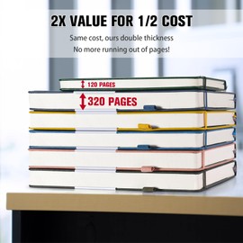 5 Pack Graph Paper Notebook, 312 Numbered Pages Graph Notebook Bulk, 100gsm No Bleed Grid Paper Notebooks for Work, Hardcover Leather Journal, Squared Grid Notebook for Graphing Notes Math, Multicolor