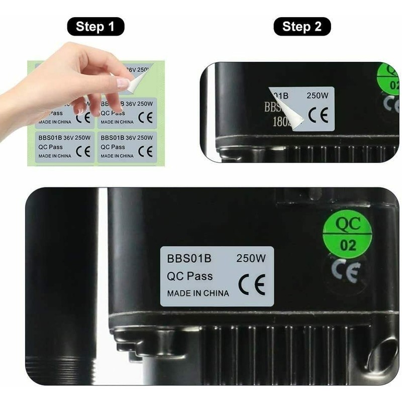 2 x Motor Legal Sticker Type Plate 250 W 36
