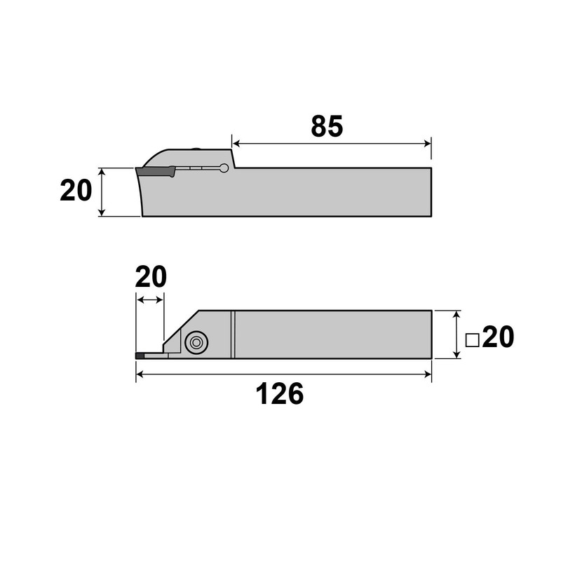 PAULIMOT Parting Steel Holder 20 x 20 mm with Indexable