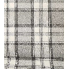 Plaid Charcoal Grey Cream Plaid Fabric by the yard