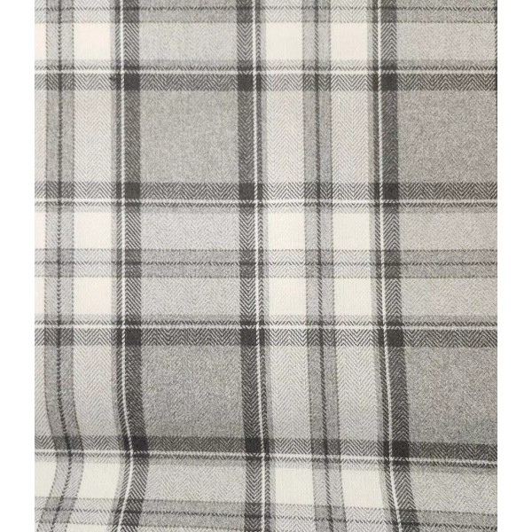Plaid Charcoal Grey Cream Plaid Fabric by the yard