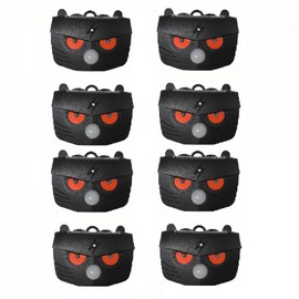 Solar Ultrasonic Nocturnal Animal Repeller Outdoor Predator Eyes Deterrent with Red Light & Motion Sensor for Coyote Fox Raccoon Skunk Deer Repellent Device for Garden Farm Yard Chicken Coop(8 PCS)