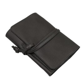 Leather Workshop Innoshima Genuine Leather Pen Case Fountain Pen Case, 6 Pens Type (Black), Black, retro