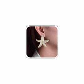 Inateannal Exaggerated Starfish Earrings Gold Big Starfish Stud Earrings Large Starfish Dangle Earrings Boho Sea Star Drop Earrings Statement Summer Beach Starfish Earrings Star Shaped Ocean Earrings