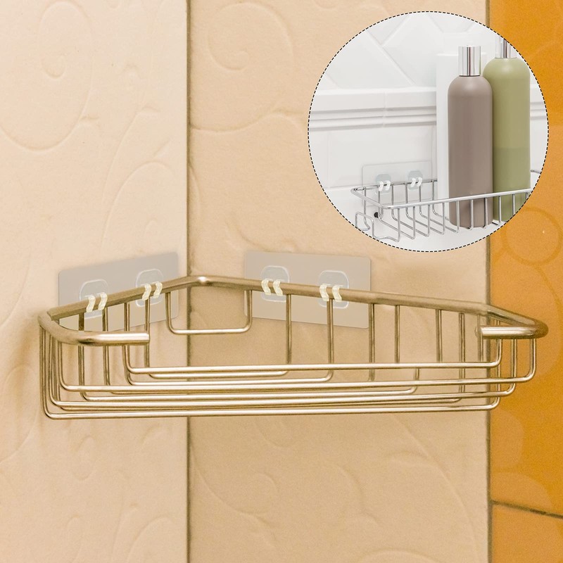 Jetec 8 Pieces Bathroom Shelf Adhesive Hooks Sticker Strong Hooks