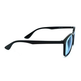 6 Colors Men's Sunglasses Brand 7JEWELRY Square Sunglasses Smoke Blue Brown Clear Lens UV Protection, black and light blue