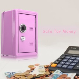 Safe Lock Cash Box for Kids, Children Mini Money Box Piggy Bank Strong Box with Money Tray for Security Lock Box,Metal Safe Small Cash Box with Lock,for Home()