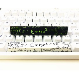 MECHKYP Novelty Spacebar Artisan Keycap PBT Dye Subbed 6.25u 6.5u Custom Keycaps Cherry Profile for Standard ANSI Cherry MX Mechanical Gaming Keyboards (6.5u E=mc² (White))