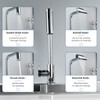 Kitchen Faucet Pull Down 4 Modes(Sweep/Stream/Waterfall/Rainfall) Chrome Kitchen Faucets Pull