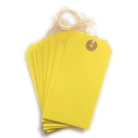 Yellow Manila Strung Tags Luggage Labels Yellow Size 120X60MM Pack of 50