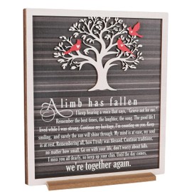 ARTINAEL A Limb Has Fallen” Memorial Tree Plaque – Sympathy Gift for Loss of Mom, Dad, or Loved One – Rustic Wooden Family Tree Sign for Bereavement, Funeral, Remembrance or Condolences