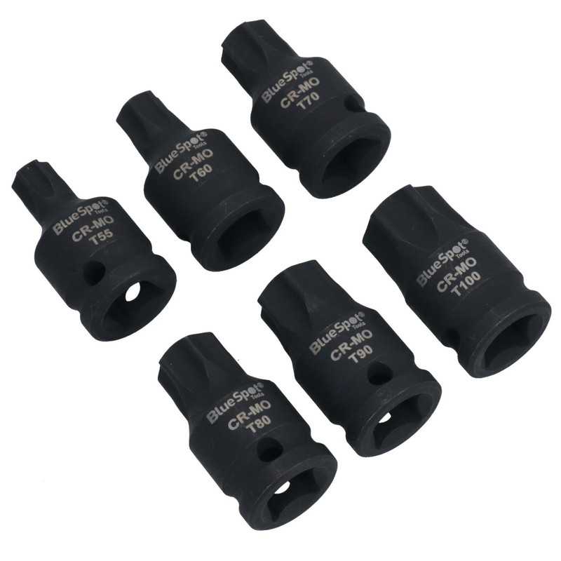 1/2in Drive Impact Impacted Male Torx Star Bit Sockets Stubby